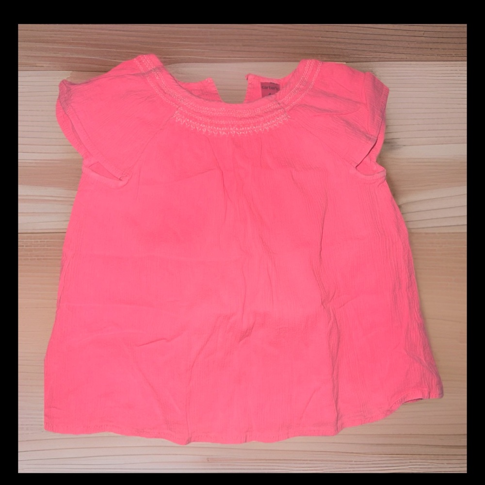 Carters 4T Girls' Neon Pink Short Sleeve Top